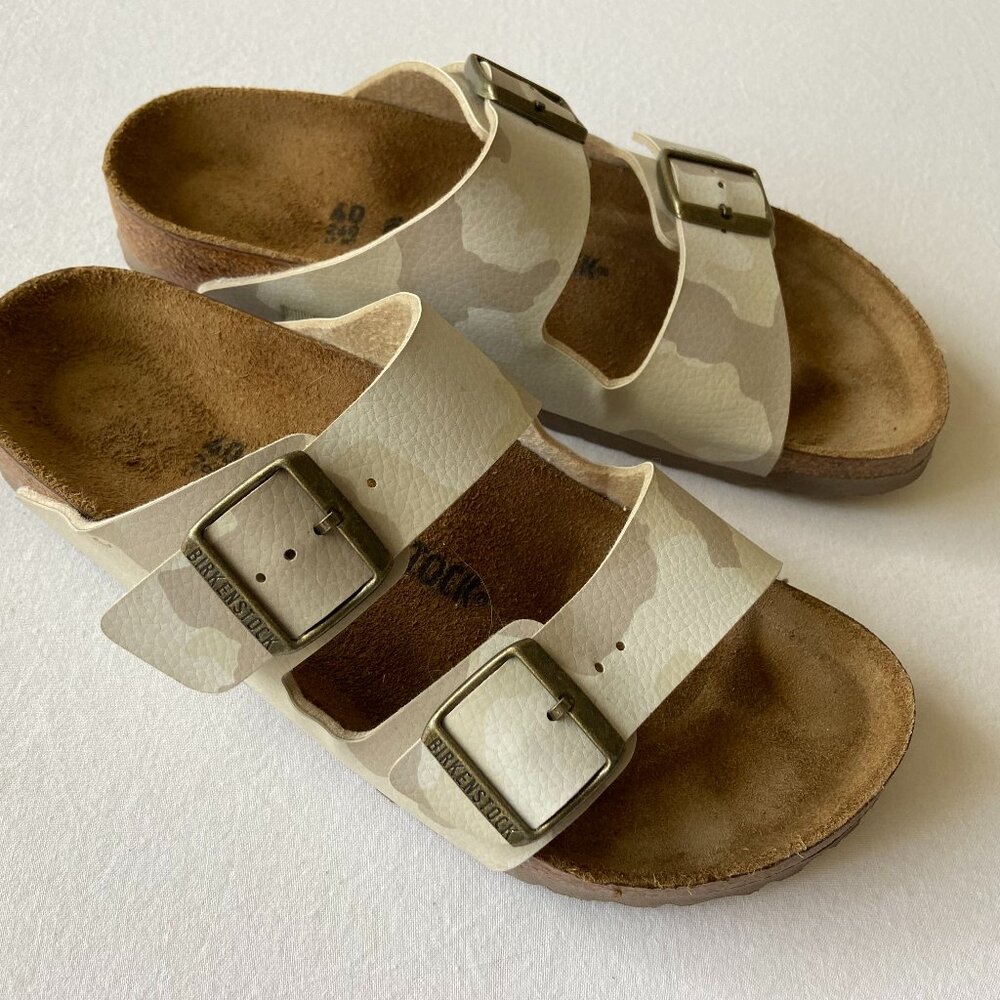 Birkenstock Arizona Birko-Flor Sandals Size 40 N Sand Camo